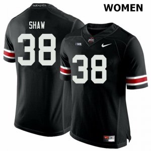 Women's Ohio State Buckeyes #38 Bryson Shaw Black Nike NCAA College Football Jersey Ventilation NUR0644AQ